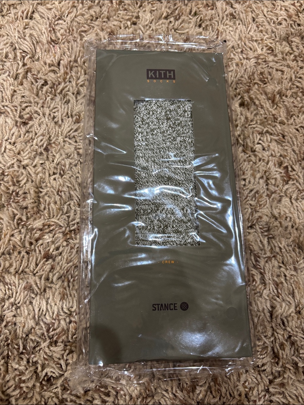 KITH X Stance crew socks olive green